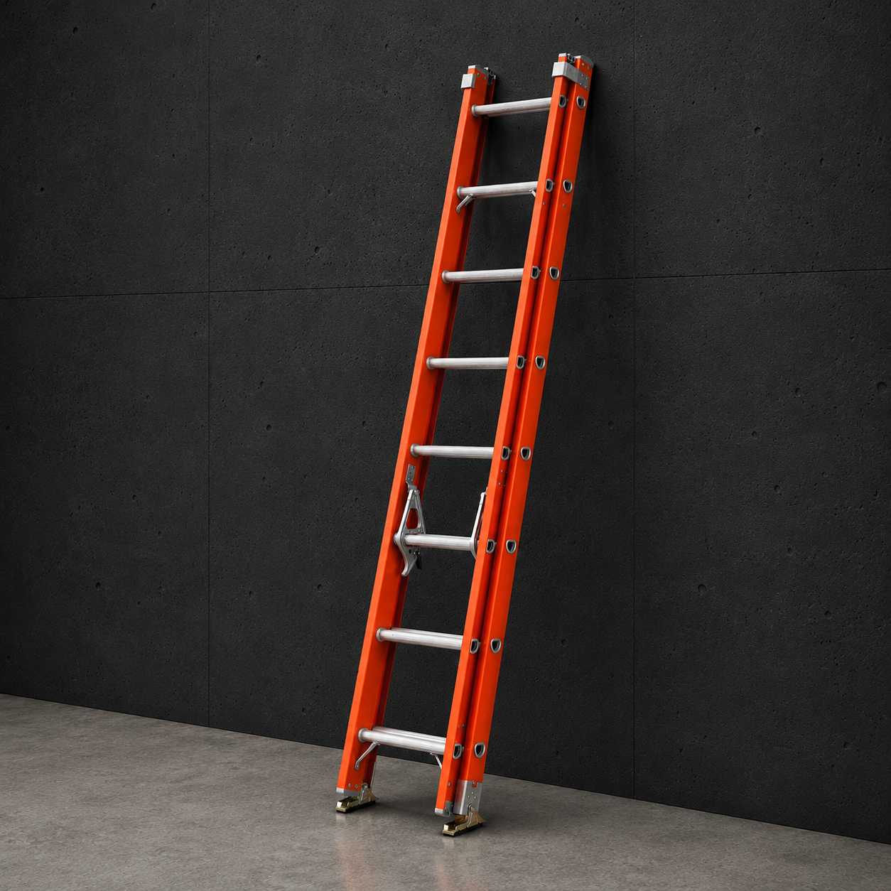 Industrial Heavy-Duty Fiberglass Extension Ladder - 300 Lbs