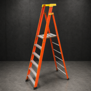 Home Industrial Heavy-Duty Fiberglass Platform Ladder - 300 Lbs